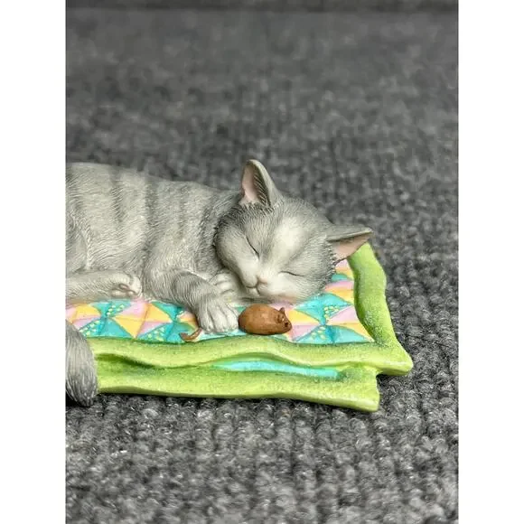 Lenox figurine Cat Nap sleeping kitty Sweet Kitties Collection 4” cat and mouse - Picture 5 of 10
